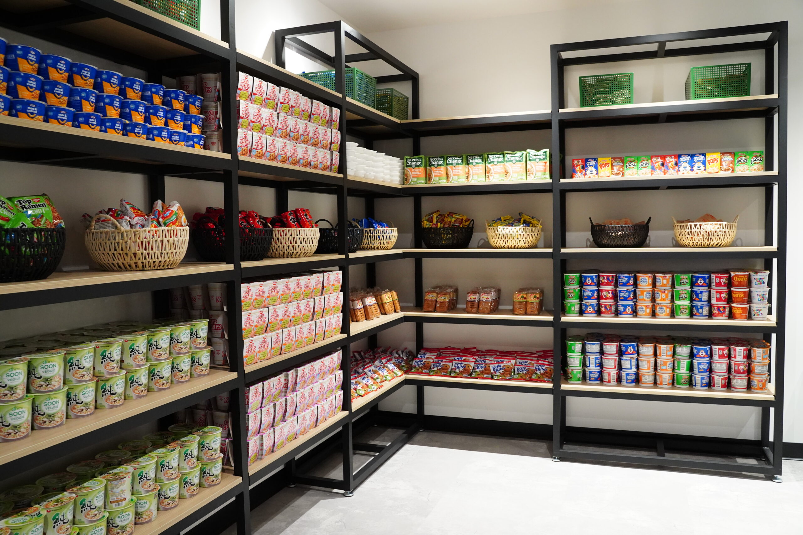 Food shelves at the Trojan Food Pantry